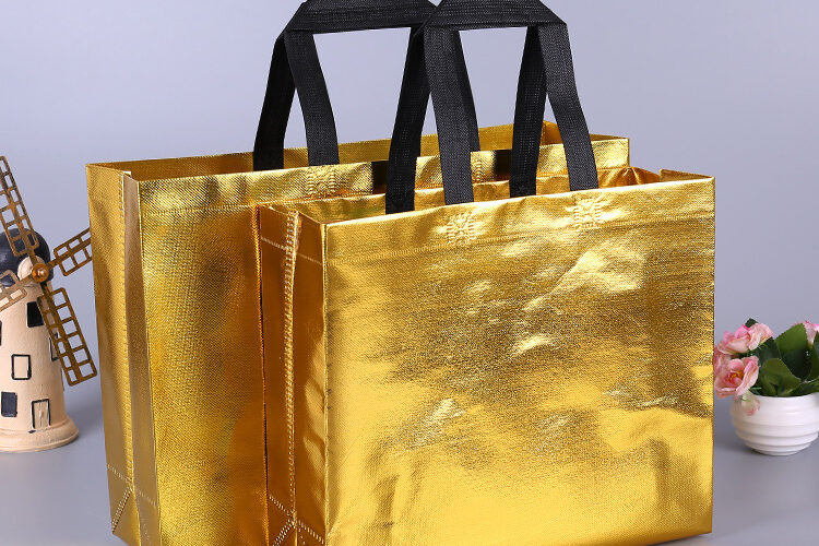 Gold non-woven tote bag (5)