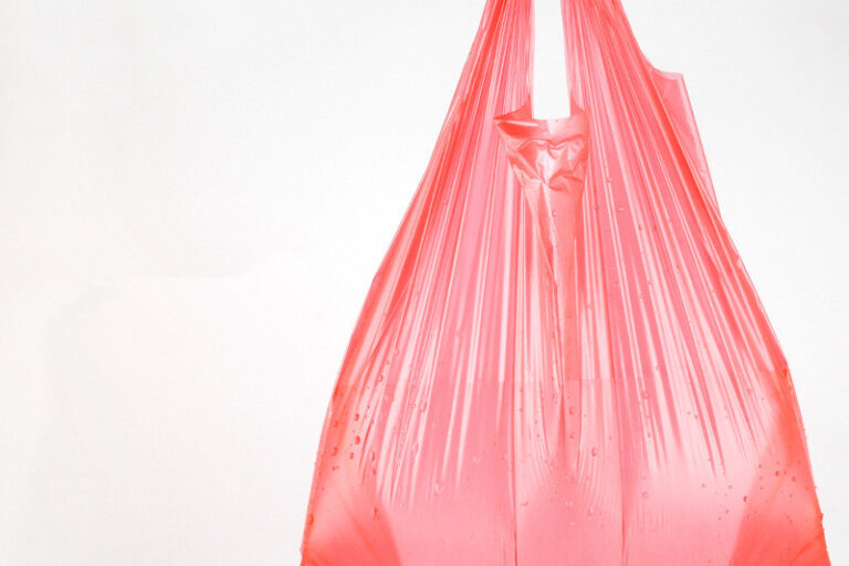 Red plastic vest shopping bag (3)
