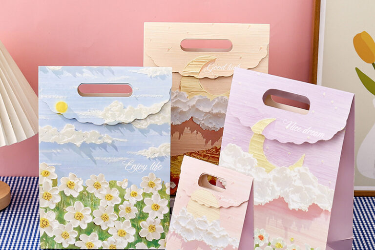 Artistic Oil Painting Gift Bags for Birthday & Holiday Gifts