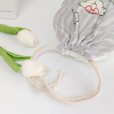 Cute Canvas Drawstring Cosmetic Gift Storage Bags with Custom Logo