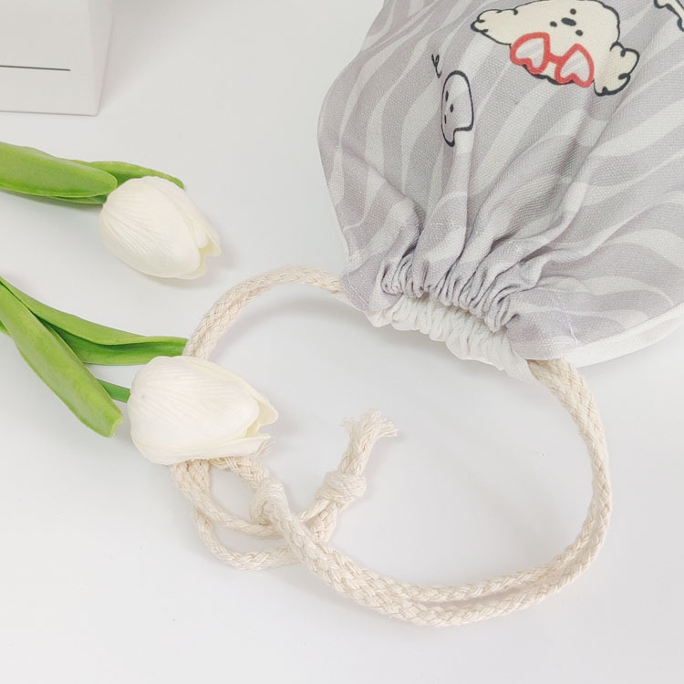 Fashion Canvas Drawstring Bags Custom Logo Cosmetic Gift Storage Pouches (3) Cute Canvas Drawstring Cosmetic Gift Storage Bags with Custom Logo