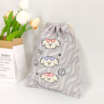 Cute Canvas Drawstring Cosmetic Gift Storage Bags with Custom Logo