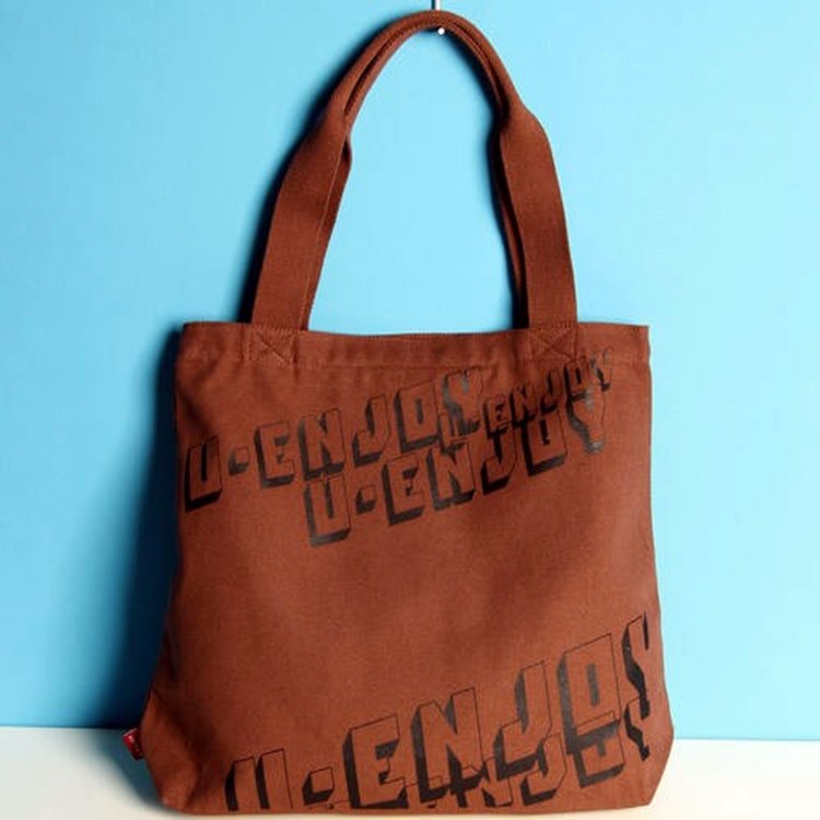 Custom Logo Printed Black & White Cotton Canvas Tote Bags
