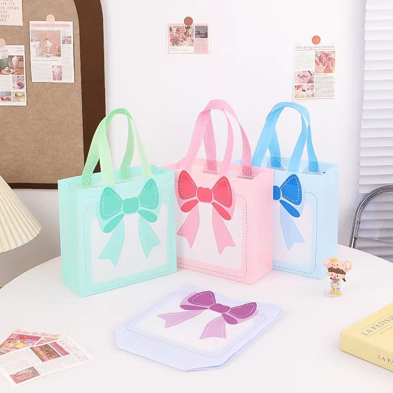Custom Printed Dopamine Cartoon Non Woven Tote Bag for Kids’ Gift Packaging