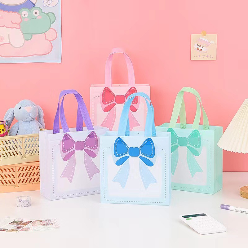 Custom Printed Dopamine Cartoon Non Woven Tote Bag for Kids’ Gift Packaging
