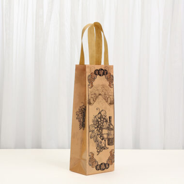Vintage Copper Non-Woven Wine Tote Bag with Classical Printing