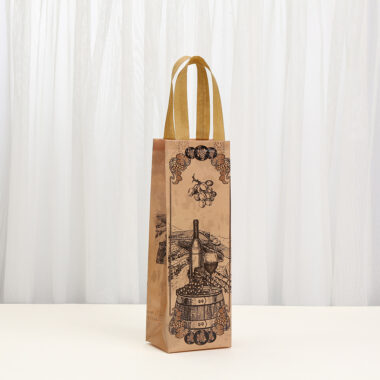 Vintage Copper Non-Woven Wine Tote Bag with Classical Printing