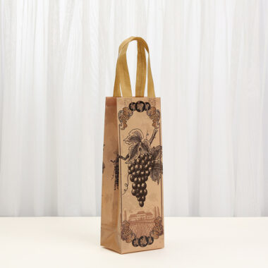 Vintage Copper Non-Woven Wine Tote Bag with Classical Printing