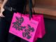 Custom Fashion Black Pink Boutique Paper Shopping Bag with Handle