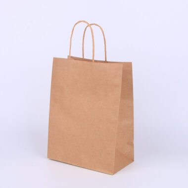 Custom Printed Fashion Kraft Paper Carry Bag with Handle for Takeout