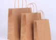 Custom Printed Fashion Kraft Paper Carry Bag with Handle for Takeout