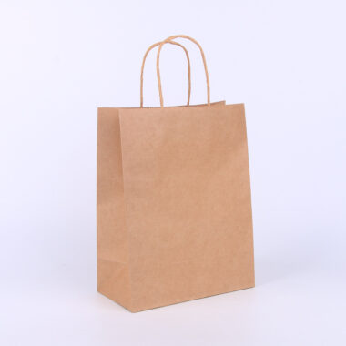 Custom Printed Fashion Kraft Paper Carry Bag with Handle for Takeout