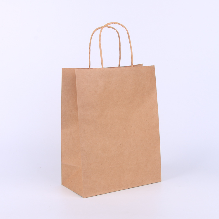 Custom Printed Fashion Kraft Paper Carry Bag with Handle for Takeout
