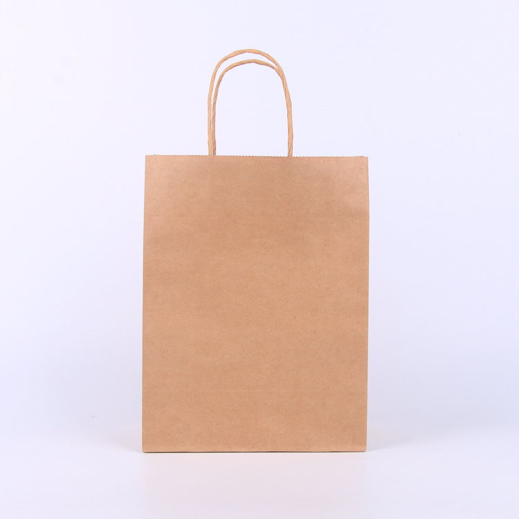 Custom Printed Fashion Kraft Paper Carry Bag with Handle for Takeout