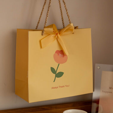Fresh Forest Leaves Gift Bag with Bow Tie for Clothes and Holiday Gifts