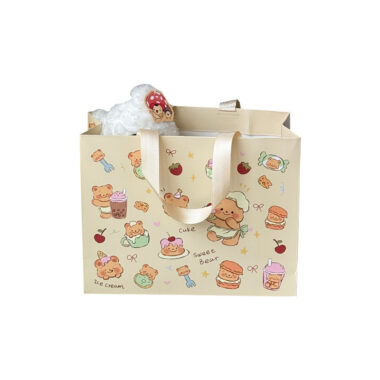 Custom Logo Printed Kraft Paper Gift Bags for Kids' Birthday Parties 
